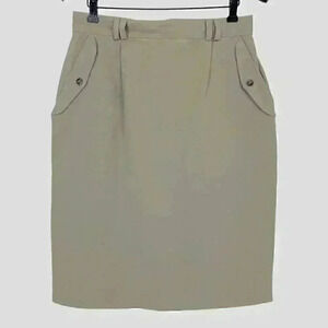 AUDREY L vintage ladies pencil skirt size 14 tan‎